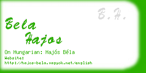 bela hajos business card